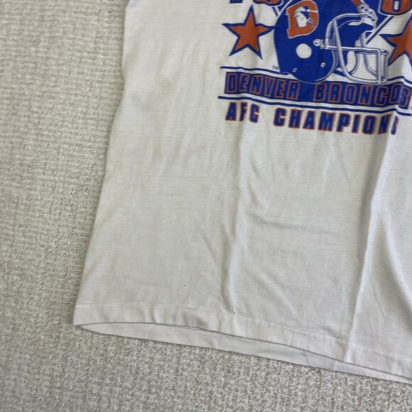 VTG 1987 AFC CHAMP Denver Broncos Super Bowl Shirt Youth L 80s NFL USA MADE * - Picture 6 of 16